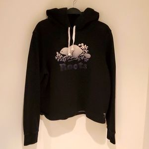 Dark Gray Roots Cropped Hoodie